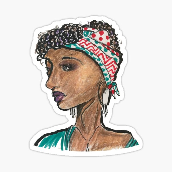 Hair Wrapped Lady Sticker