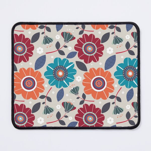 Item preview, big flowers retro orange and blue designed and sold by Diana Large ART.