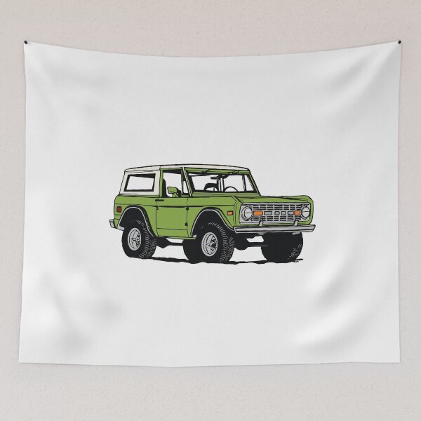 Item preview, Vintage Green Ford Bronco Line Drawing designed and sold by elmma design.