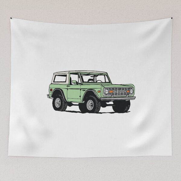 Item preview, Vintage Green Ford Bronco Line Drawing designed and sold by elmma design.