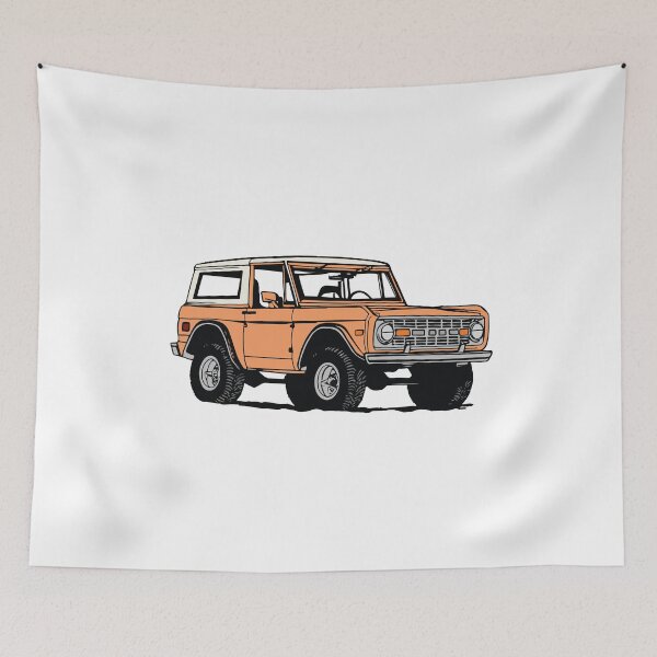 Item preview, Vintage Orange Ford Bronco Line Drawing designed and sold by elmma design.