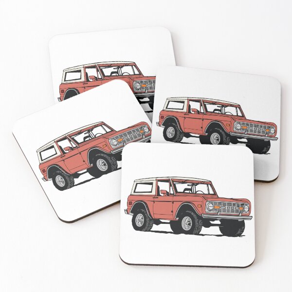 Item preview, Vintage Red Ford Bronco Line Drawing designed and sold by elmma design.