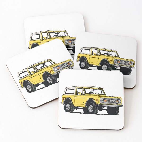 Item preview, Vintage Yellow Ford Bronco Line Drawing designed and sold by elmma design.