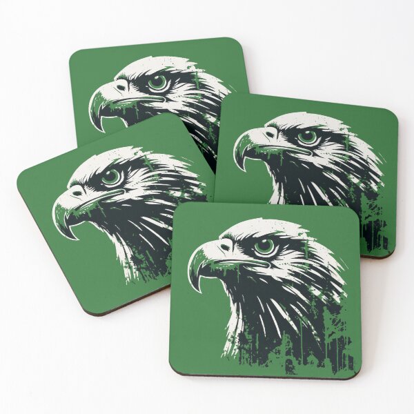 Item preview, the Head of a Green Eagle in Grunge Print in the Style of Stencil and Spray Paint designed and sold by MagicColorPrint.
