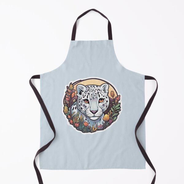 Item preview, Snow leopard surrounded by wild flowers designed and sold by WildStudiio.