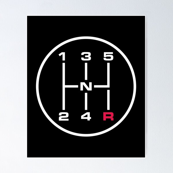 Item preview, 5 Speed Manual Transmission round minimal design - Manual Stick Gear Shift circle-shaped designed and sold by venomousvector.