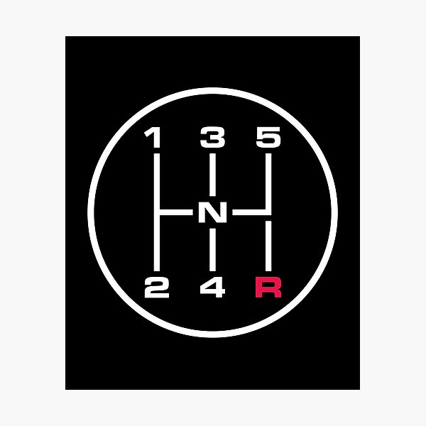 Item preview, 5 Speed Manual Transmission round minimal design - Manual Stick Gear Shift circle-shaped designed and sold by venomousvector.