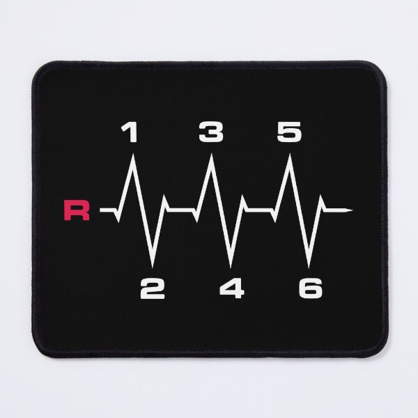 Item preview, 6 Speed Manual Transmission Heartbeat ECG Pulse Line minimal design - Manual Stick Six Gear Shift Heart-beat designed and sold by venomousvector.