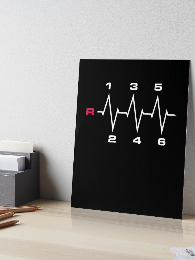 6 Speed Manual Transmission Heartbeat ECG Pulse Line minimal