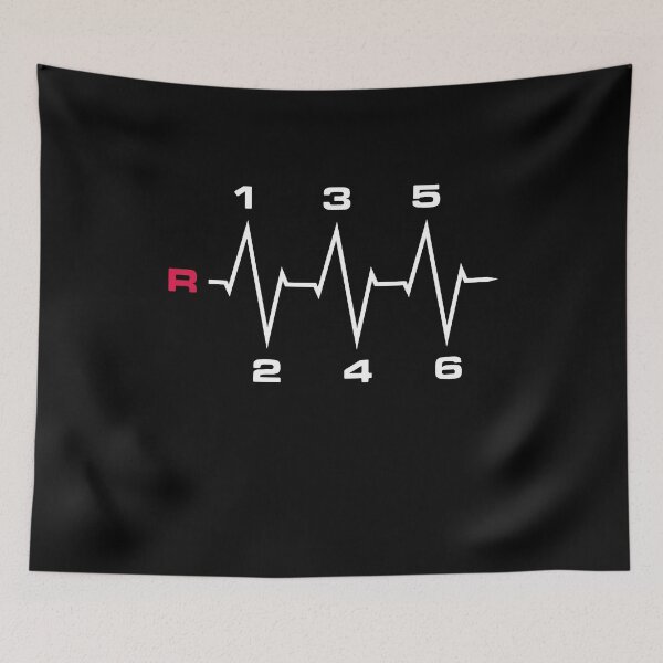 Item preview, 6 Speed Manual Transmission Heartbeat ECG Pulse Line minimal design - Manual Stick Six Gear Shift Heart-beat designed and sold by venomousvector.
