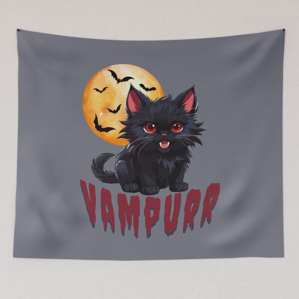 Item preview, Vampurr the Cute Goth Vampire Kitty designed and sold by NerdyWerks.