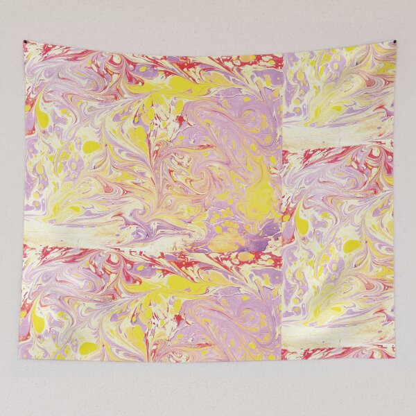 Item preview, Color paint ebru with waves and tile pattern designed and sold by bozarslan.