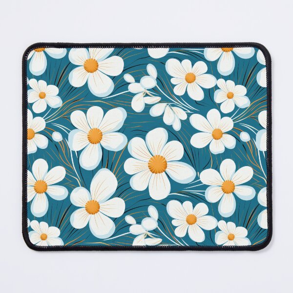 Item preview, Chamomile Dreams: Abstract Floral Pattern in Blue, Green & Yellow designed and sold by YNOTTONYDESIGN.