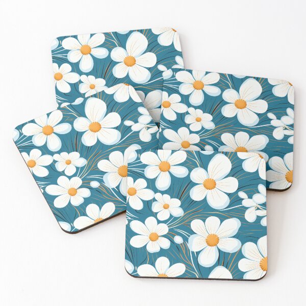 Item preview, Chamomile Dreams: Abstract Floral Pattern in Blue, Green & Yellow designed and sold by YNOTTONYDESIGN.
