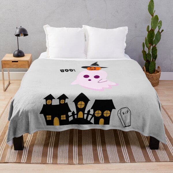 Item preview, Ghost House Pumpkin Scene Halloween Boo! Cast T-Shirt designed and sold by DeJuin.