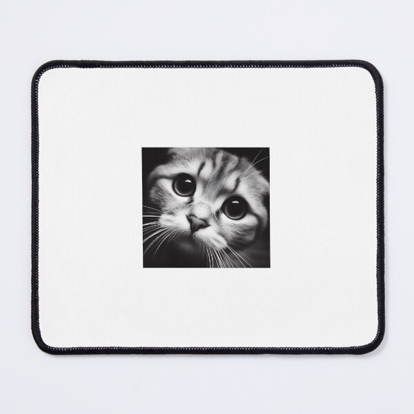 Item preview, Black and White image of a very sad cat designed and sold by cesavision.