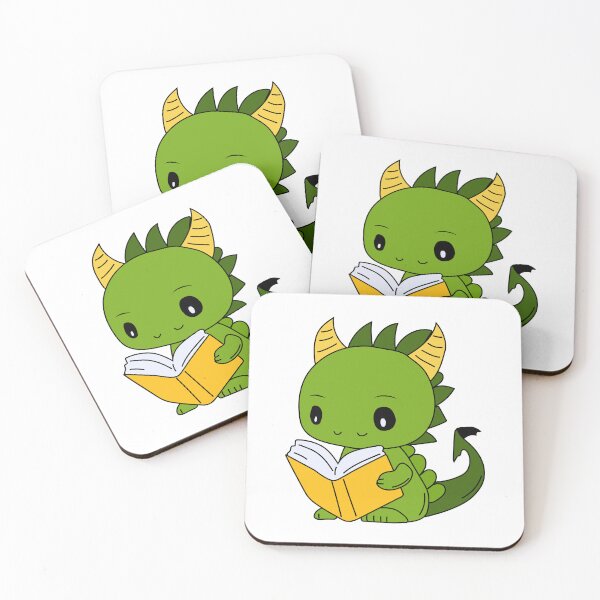 Item preview, Stock Illustration  Emoji character cartoon green dragon dinosaur reading a book sticker emoticon	 designed and sold by Innamalinka.