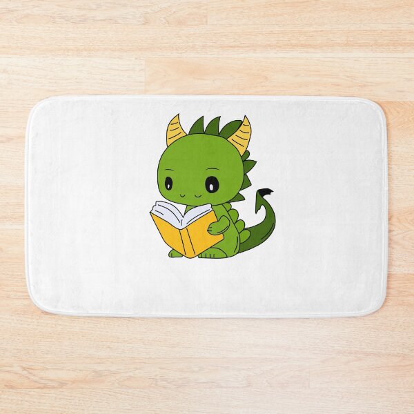 Item preview, Stock Illustration  Emoji character cartoon green dragon dinosaur reading a book sticker emoticon	 designed and sold by Innamalinka.