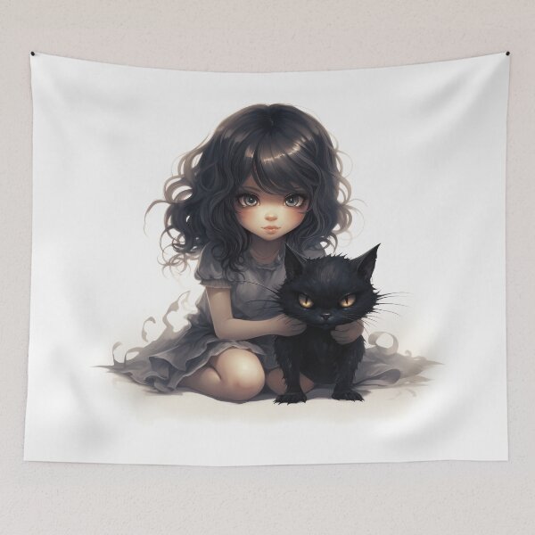 Item preview, Cute girl with demon cat designed and sold by Extraordinarym.