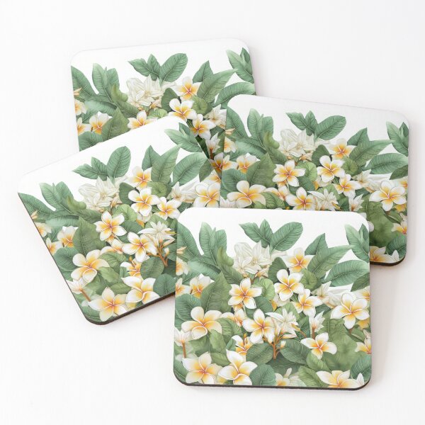 Item preview, Retro frangipanis Pattern designed and sold by Ins-by-NP.