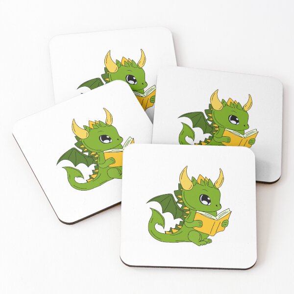 Item preview, Stock Illustration  Emoji character cartoon green dragon dinosaur reading a book sticker emoticon	 designed and sold by Innamalinka.
