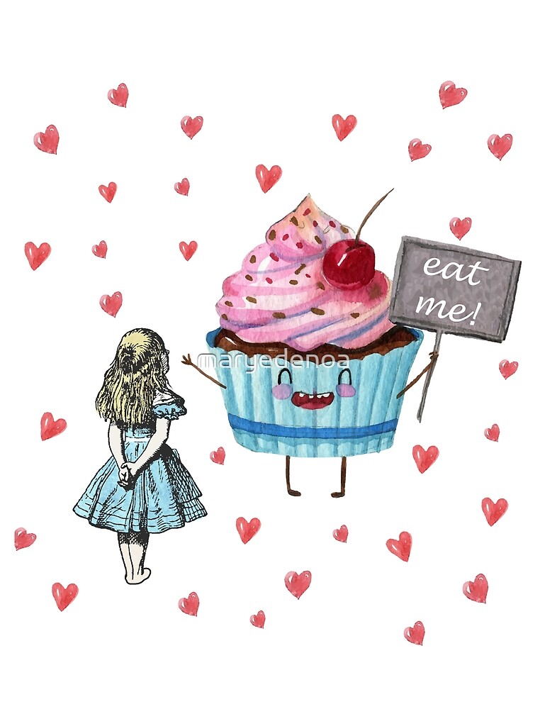 Alice In Wonderland Eat Me By Maryedenoa Redbubble