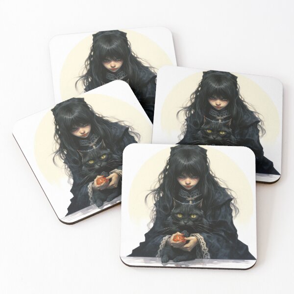 Item preview, Intense girl with her wise cat designed and sold by Extraordinarym.