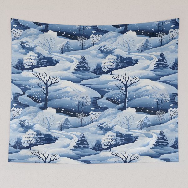 Item preview, Icy Wonderland Snowy Landscape Cosy Pattern designed and sold by NikkofTime.