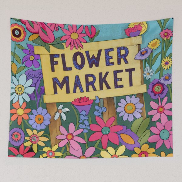 Item preview, Retro Reverie Unearth Unique Blooms at Flower Market designed and sold by Tamas Das.