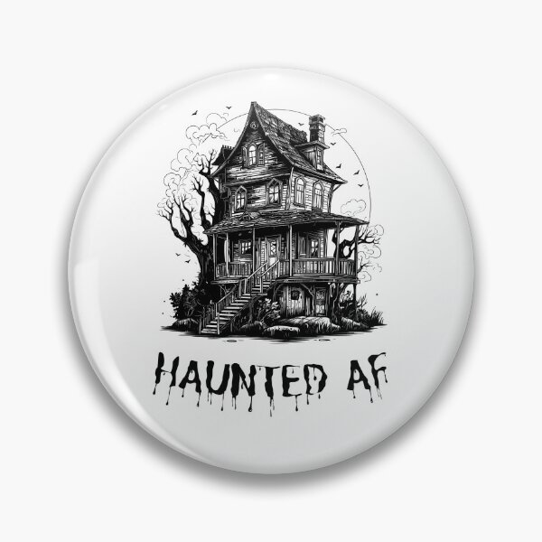 Item preview, HAUNTED AF Halloween Black White Art designed and sold by IssaraStudio.