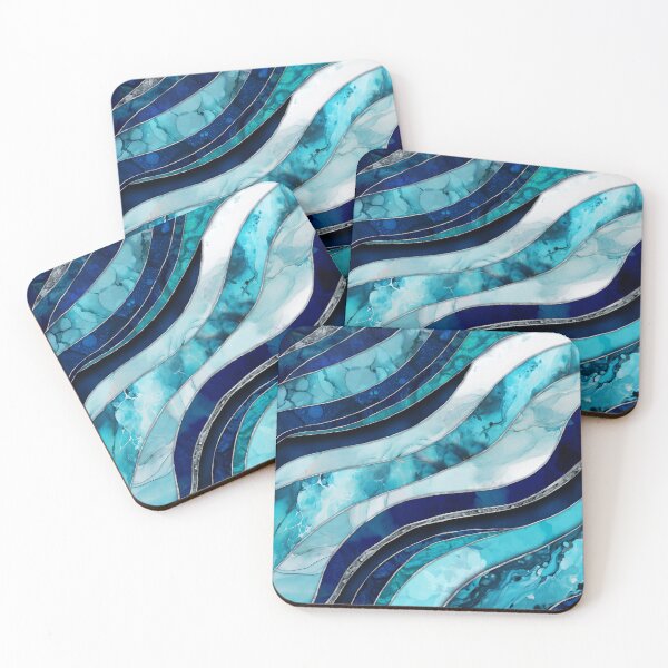 Item preview, Waves - Mixed Media Blue Abstract designed and sold by k9printart.