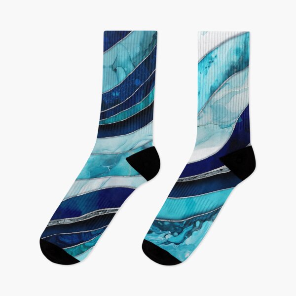 Item preview, Waves - Mixed Media Blue Abstract designed and sold by k9printart.