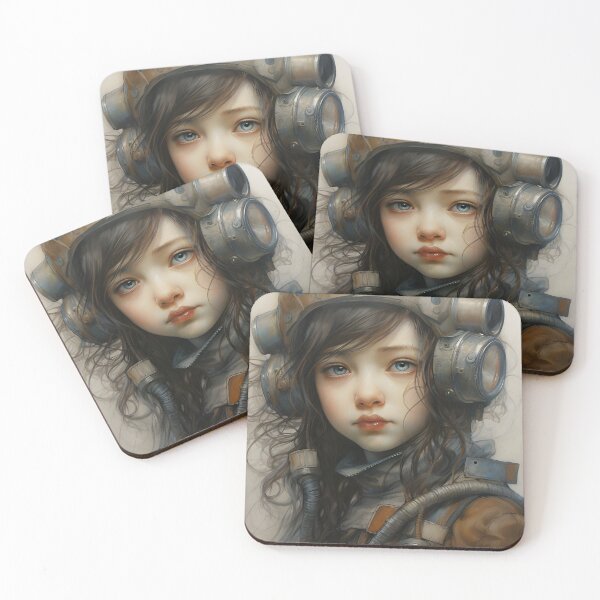 Item preview, Steampunk Dreamer: Pastel Portrait of a Mechanical Maiden designed and sold by BrioDesign.
