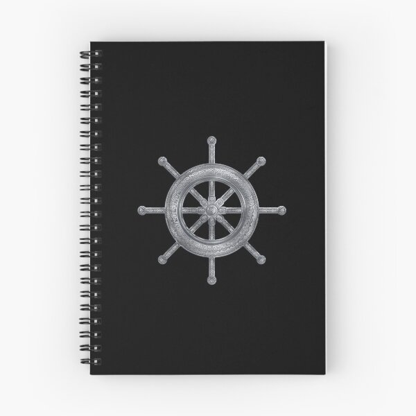 Item preview, Dharma Wheel - Dharmachakra  Silver Metallic embossed designed and sold by k9printart.
