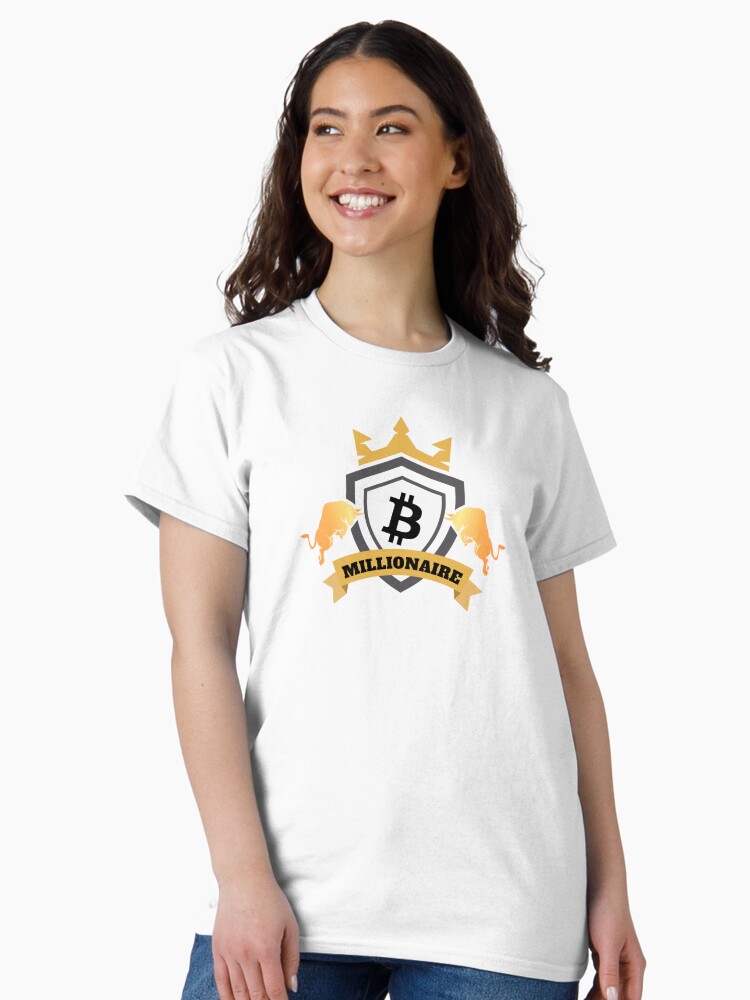 Thumbnail 1 of 7, Classic T-Shirt, Bitcoin Millionaire Unisex Crypto T-Shirt designed and sold by BTCWardrobeLeg.