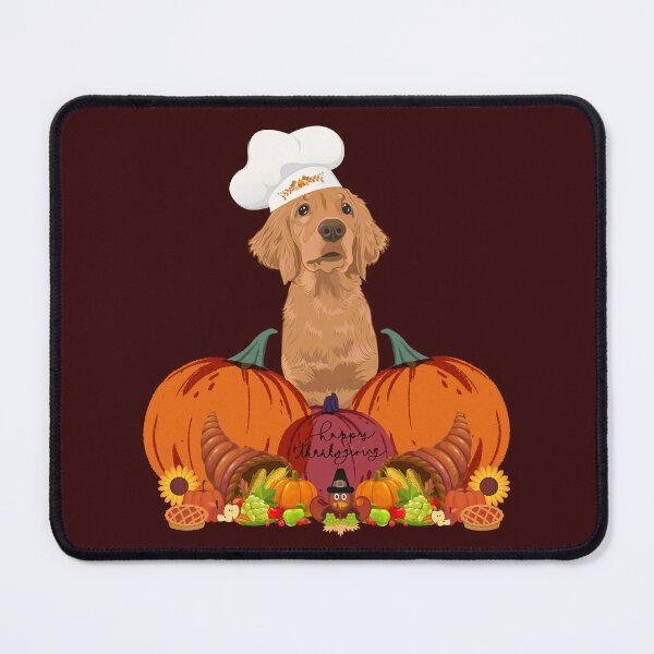 Item preview, Golden Retriever Thanksgiving designed and sold by ValsCrazyCats.
