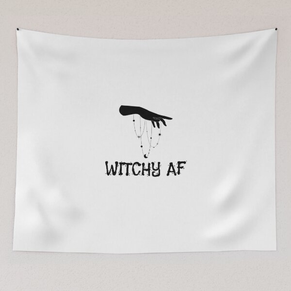 Item preview, Witchy AF Halloween Black White Art designed and sold by IssaraStudio.