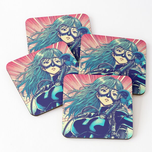 Item preview, Female Scuba Diver - Heroic Manga Cartoon designed and sold by andydavistech.