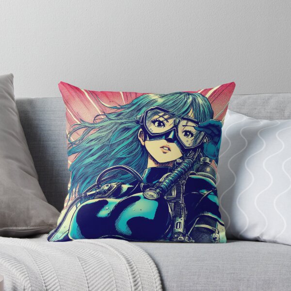 Item preview, Female Scuba Diver - Heroic Manga Cartoon designed and sold by andydavistech.