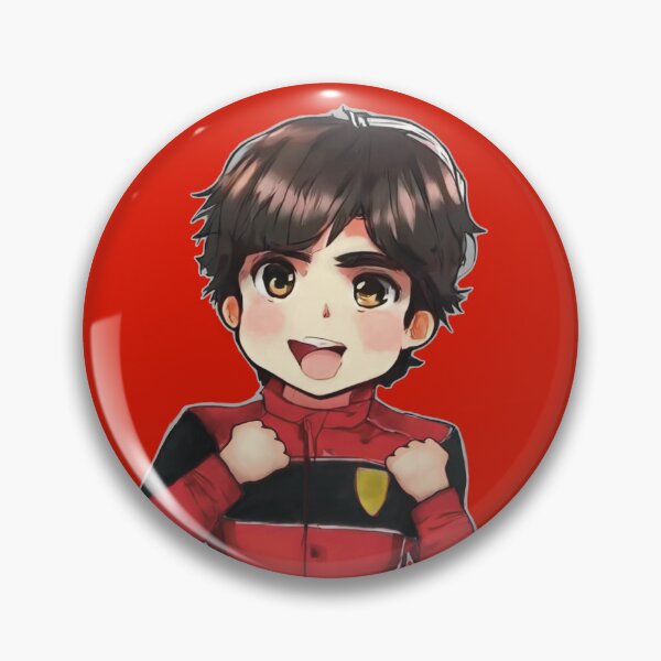 Item preview, F1 driver Carlos Sainz illustration in Chibi anime style designed and sold by PoleToWin.