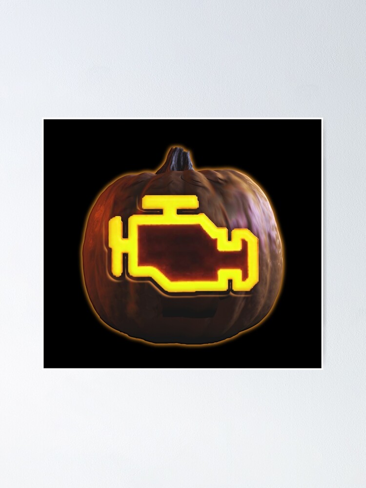 check-engine-pumpkin-funny-halloween-poster-for-sale-by-sunmoonlove-redbubble