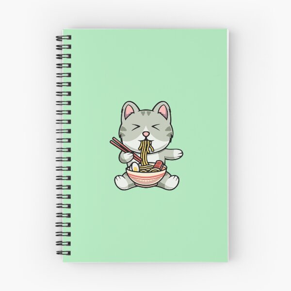Item preview, Cute cat eating soba noodles cartoon icon illustration designed and sold by cubbone.