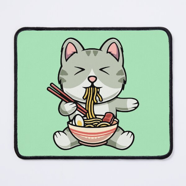 Item preview, Cute cat eating soba noodles cartoon icon illustration designed and sold by cubbone.