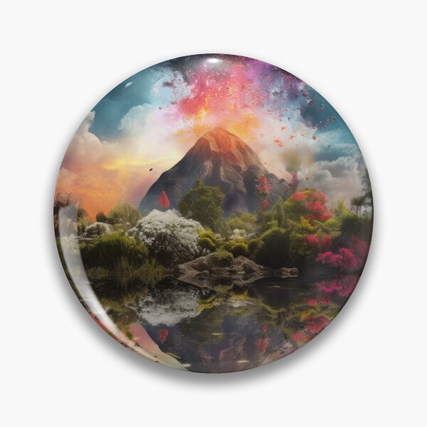 Item preview, Surreal landscape featuring vibrant flora, and a dreamy sky designed and sold by Whimsicalhub.