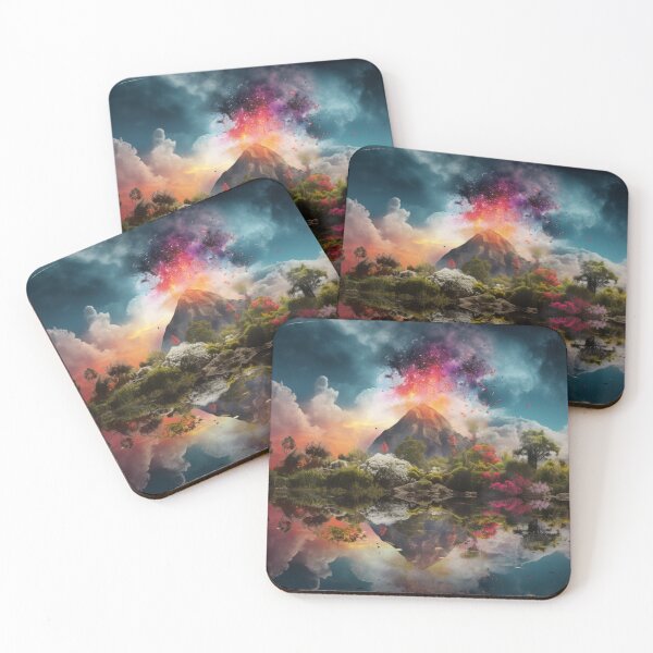 Item preview, Surreal landscape featuring vibrant flora, and a dreamy sky designed and sold by Whimsicalhub.