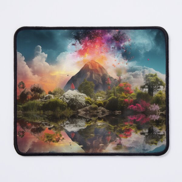 Item preview, Surreal landscape featuring vibrant flora, and a dreamy sky designed and sold by Whimsicalhub.