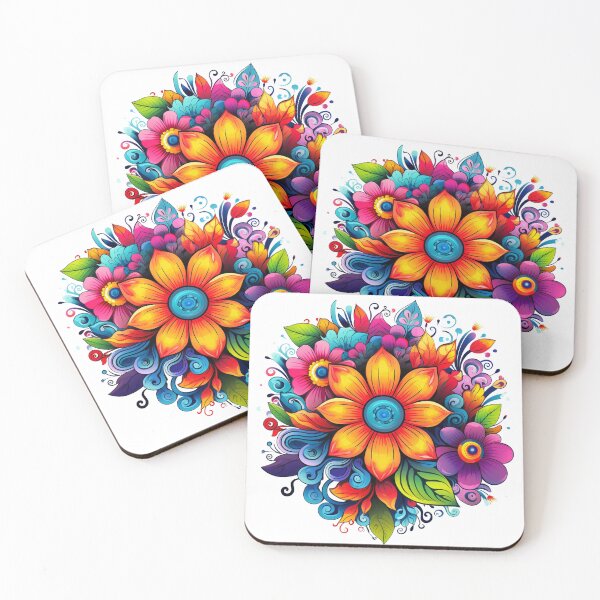Item preview, bright colored flowers designed and sold by Nanthikan.