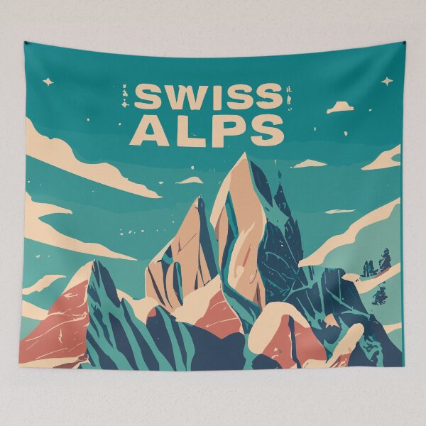 Item preview, Vintage Swiss Alps Travel - Majestic Alpine Scenery designed and sold by InkBlvd.