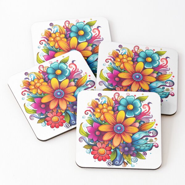 Item preview, bright colored flowers designed and sold by Nanthikan.