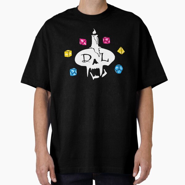 DreadLore Skull Pansexual - white lettering no outline Oversized T-Shirt